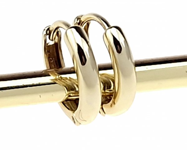 3113 Kolczyki złote pozłacane wiszące 14K Xuping koła 1,3cm