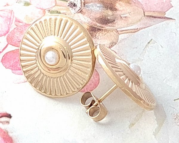 3575c Złote kolczyki pozłacane 18k Xuping wtyczki wtykane sztyfty