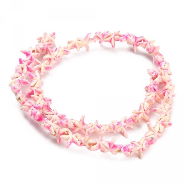 sz252 Syntetyczne koraliki, rozgwiazda 10x10x4mm, sznur 34cm