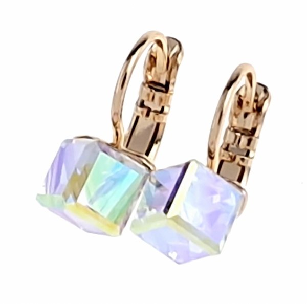 4872 Kolczyki złote Austrian Crystal cyrkonia pozłacane 18k Xuping wiszące