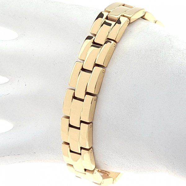 2524 Bransoletka złota 21cm stal chirurgiczna szeroka