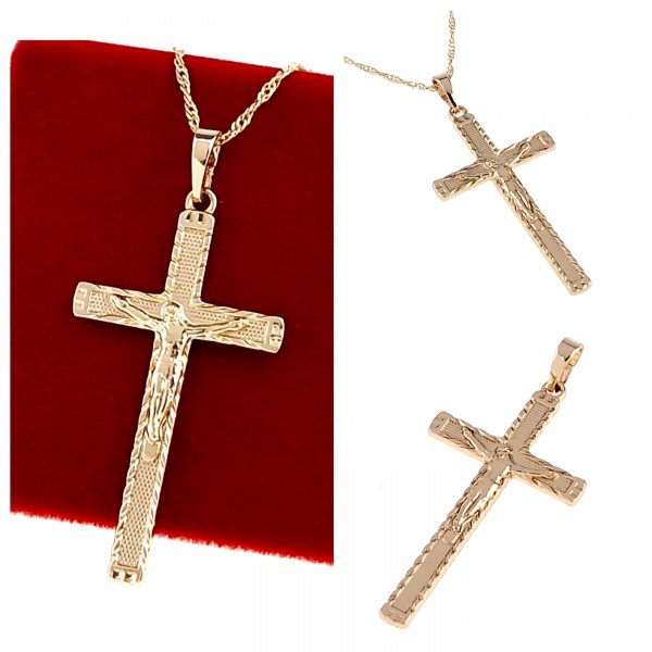 2275 Złota zawieszka pozłacana 18k Xuping krzyżyk