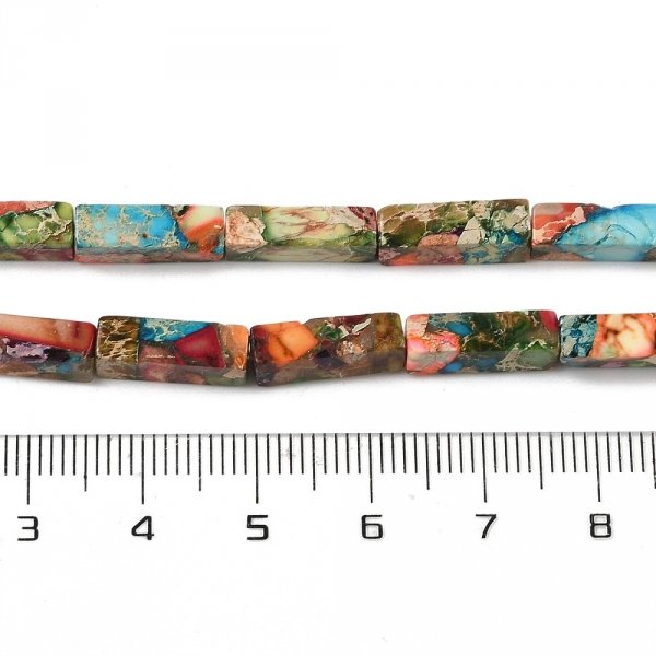 1447 Jaspis cesarski kamień naturalny, kształt sześcianu 13~13,5x4~4,5x4~4,5 mm