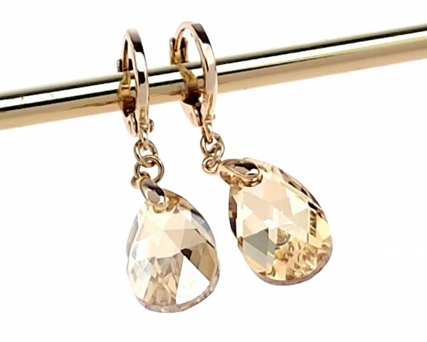 3626 Kolczyki złote Austrian Crystal cyrkonia pozłacane 18k Xuping wiszące