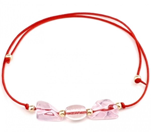 4507 Bransoletka sznurek stal chirurgiczna  31cm kryształki