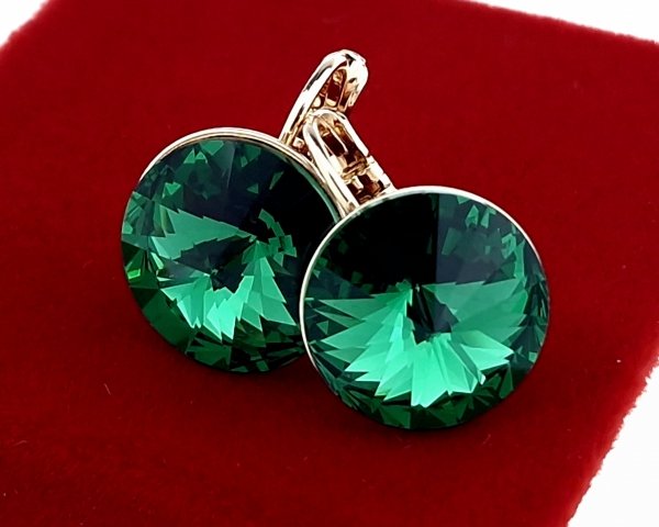 3984 Kolczyki złote pozłacane 18k wiszące Austrian Crystal