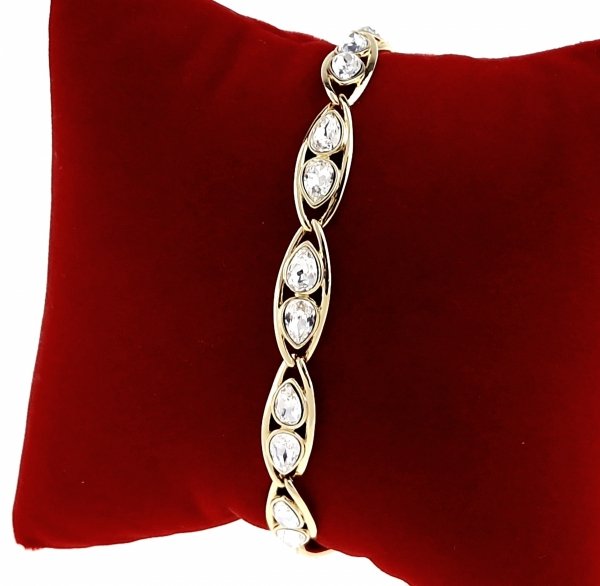 2875 Bransoletka elegancka złota 17+3cm pozłacana 14k Xuping Austrian Crystal