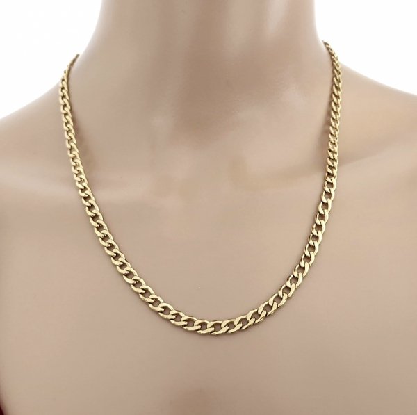 1281 Złoty łańcuszek 50cm stal chirurgiczna 316L nierdzewna 