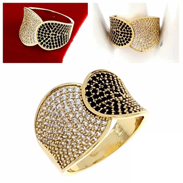 1746ePierścionek złoty zaręczynowy pozłacany 14k Viki Lady 