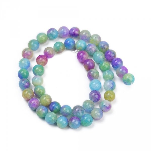 1903 Jadeit kolorowy kamień naturalny 8mm pasmo 38cm