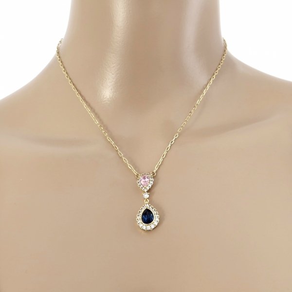 4928 Złoty łańcuszek Austrian Crystal 40+5 naszyjnik pozłacany 14K Xuping