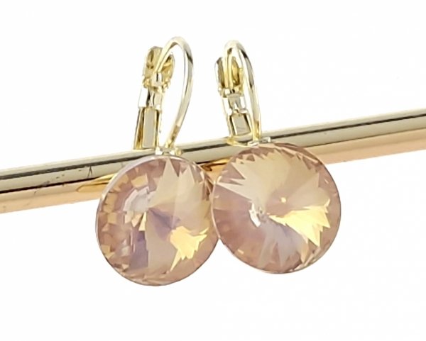 4684 Kolczyki złote Austrian Crystal cyrkonia pozłacane 14k Xuping wiszące