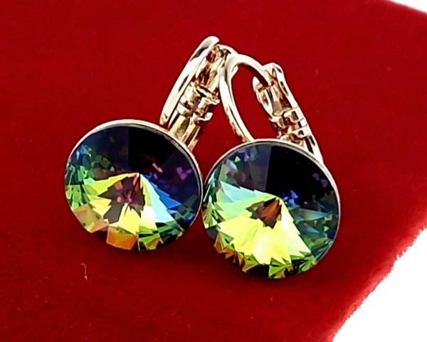 3746 Kolczyki złote Austrian Crystal cyrkonia pozłacane 18k Xuping wiszące