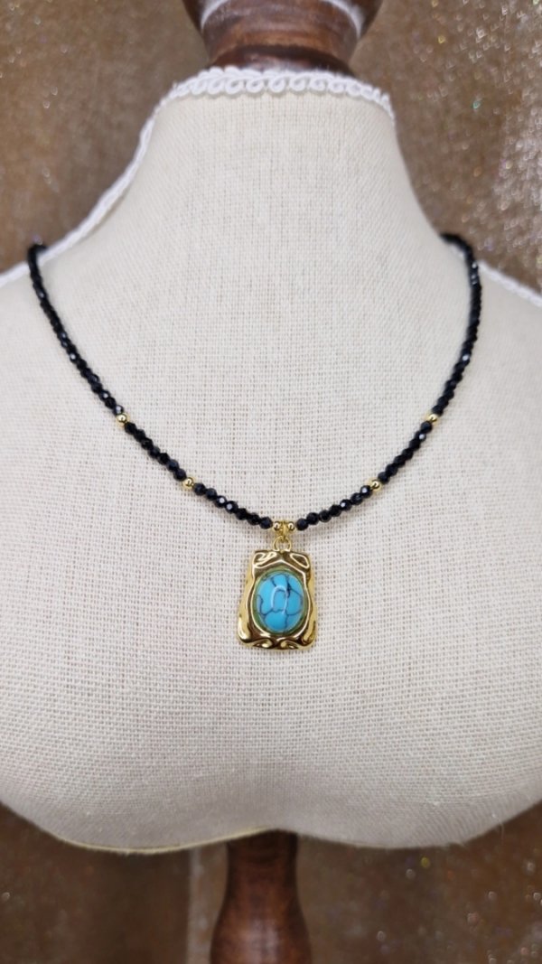 3829 Złoty łańcuszek naszyjnik 37+5 stal chirurgiczna 316L