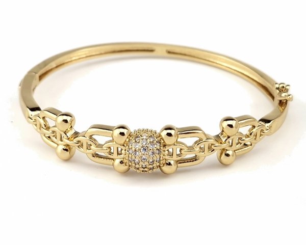 3114 Bransoletka złota elegancka 6cm pozłacana 14k bangla Xuping