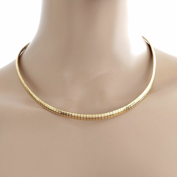 op21 Złoty łańcuszek naszyjnik 45cm stal chirurgiczna 316L celebrytka 