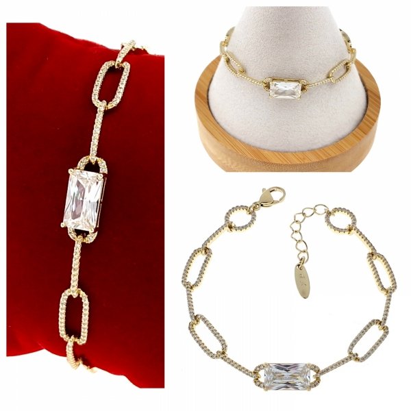 3062 Bransoletka elegancka złota 17+5cm pozłacana 14k Xuping cyrkonie