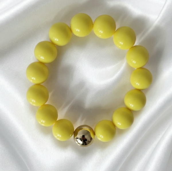 sz335 Bransoletka koraliki akrylowe na gumce jubilerskiej