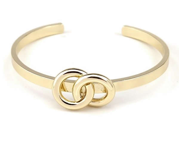 1297 Bransoletka elegancka złota bangla 6cm pozłacana 14k 