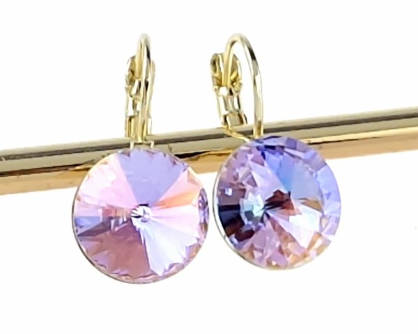 1497 Kolczyki złote Austrian Crystal cyrkonia pozłacane 14k Xuping wiszące