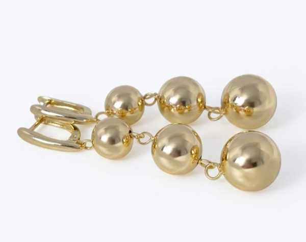 2473 Kolczyki złote pozłacane wiszące 14K 