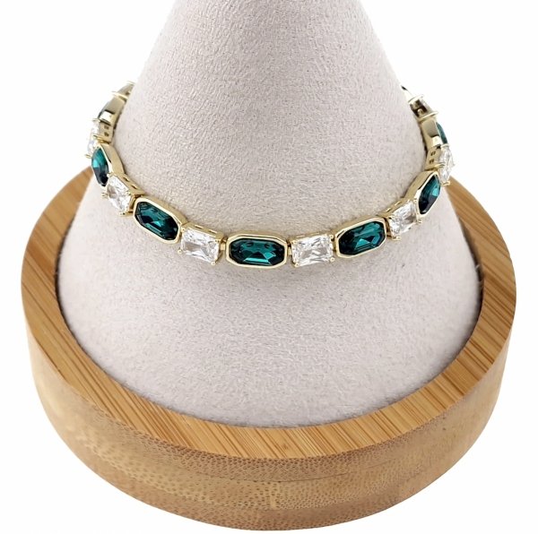 4227 Bransoletka elegancka złota 17+3cm pozłacana 14k Xuping Austrian Crystal