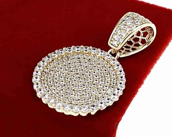 3923 Złota zawieszka cyrkonie błyszcząca pozłacana 14k Xuping 