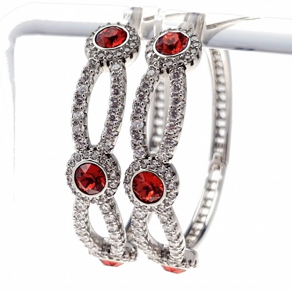 3623 Kolczyki srebrne pozłacane białym złotem wiszące koła 3,5cm