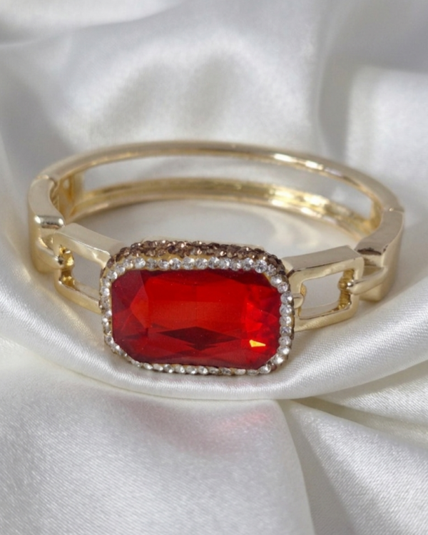 2241a Bransoletka biżuteria królewska pozłacana 14k 6cm bangla