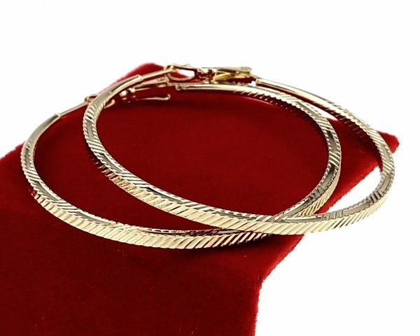 2626 Kolczyki złote pozłacane wiszące 14K Xuping koła 4,4cm