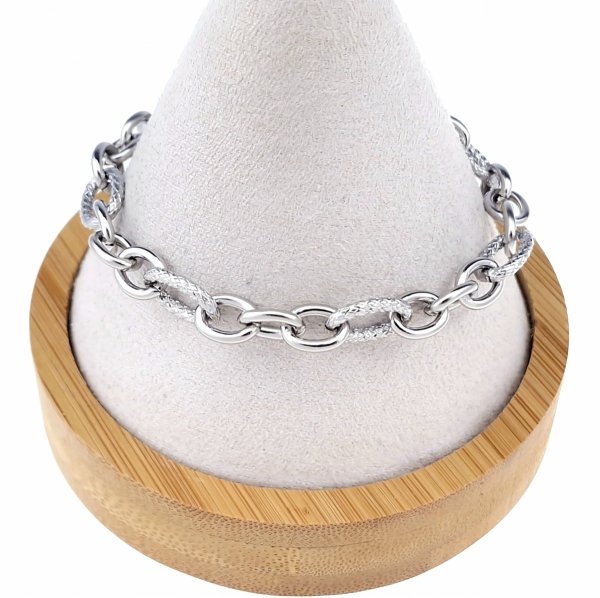 924 Bransoletka złota srebrna 19cm stal chirurgiczna 316L nierdzewna 