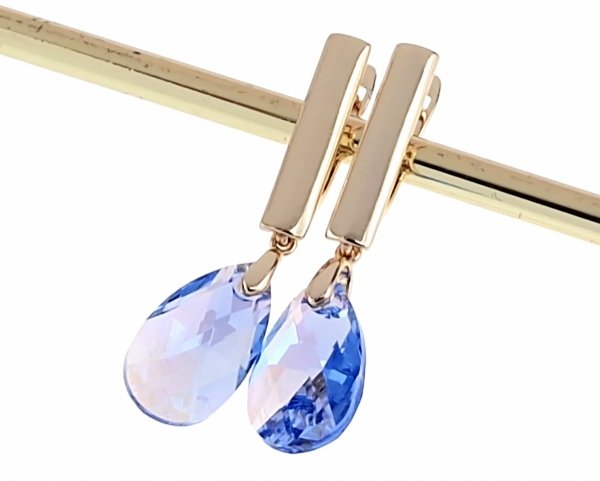2833c Kolczyki złote Austrian Crystal cyrkonia pozłacane 18k Xuping wiszące