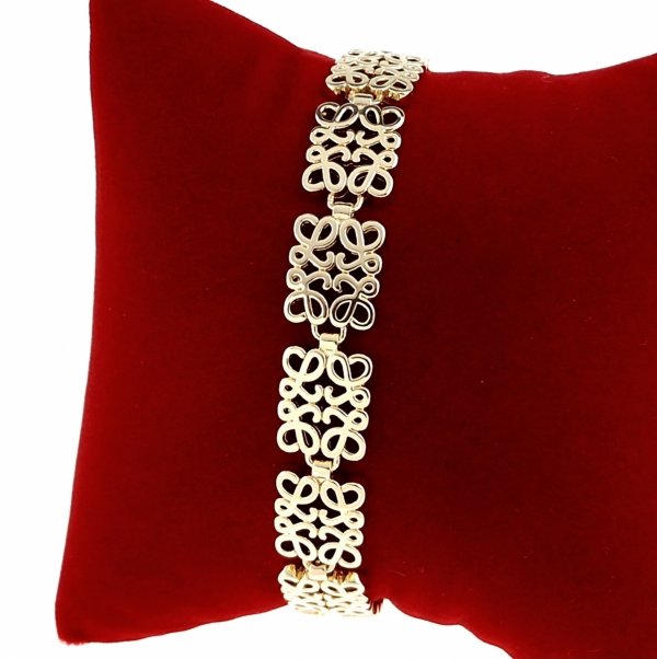 1293 Bransoletka złota elegancka 18,5cm pozłacana 14k ażurowa apartowska