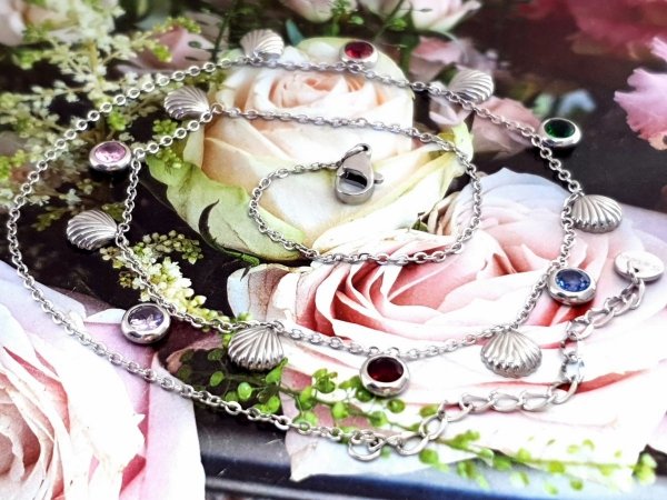 2614 Srebrny łańcuszek stal chirurgiczna 41+5 celebrytka naszyjnik możliwość skrócenia