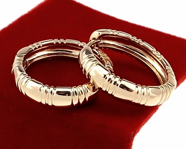 2736 Kolczyki złote pozłacane 18k Xuping wiszące koła 2,3cm