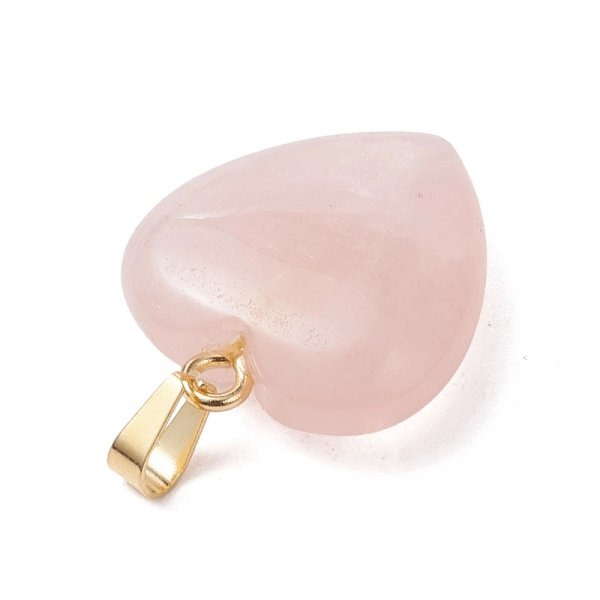 3501 Zawieszka kwarc różowy kamień naturalny serce