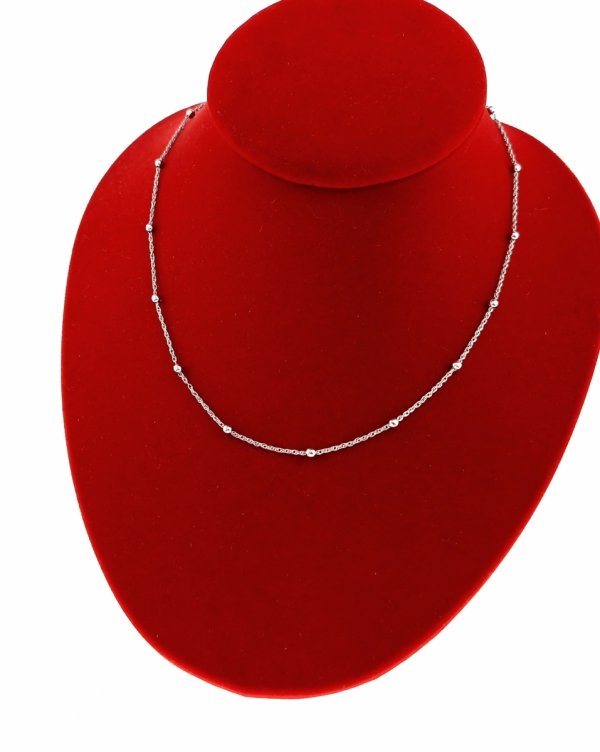 4211 Srebrny łańcuszek 45cm 1,2mm pozłacany białym złotem Xuping 