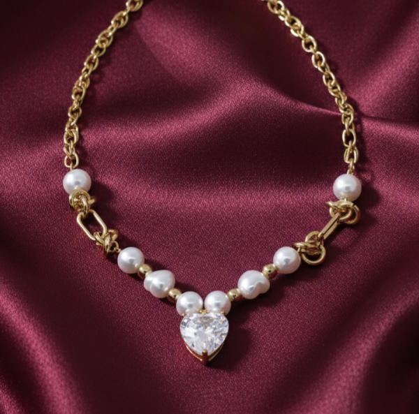 1965a Złoty łańcuszek naszyjnik 40+5cm pozłacany 14k serce