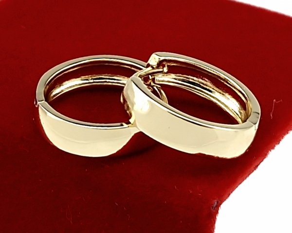 3464 Kolczyki złote pozłacane wiszące 14K Xuping koła 1,8cm