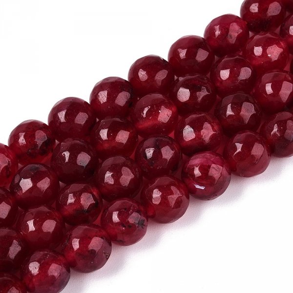 sz240 Jadeit kamień naturalny fasetowany 8mm pasmo 38cm