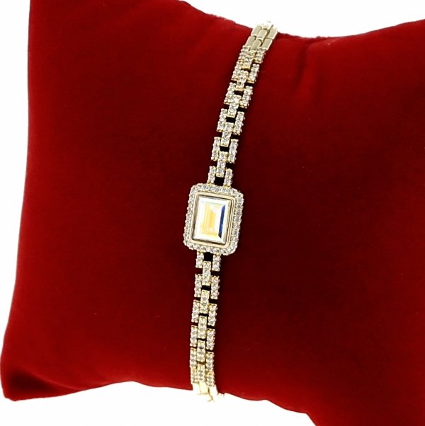 2218b Bransoletka elegancka złota 17+2cm pozłacana 14k Xuping Austrian Crystal