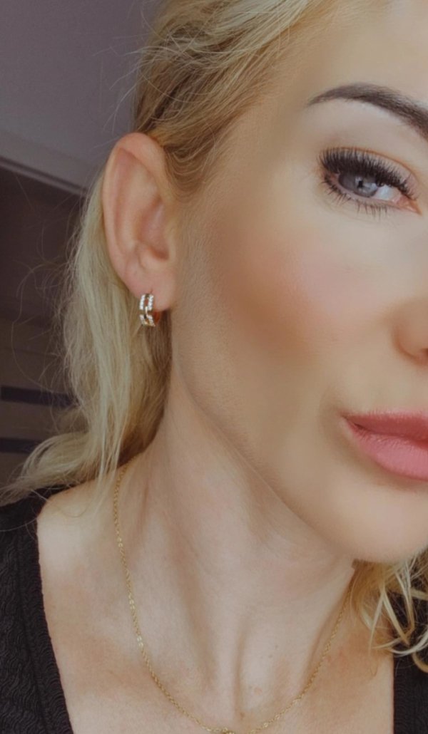 3959 Złote kolczyki cyrkonie pozłacane 18k Xuping angielskie zapięcie 