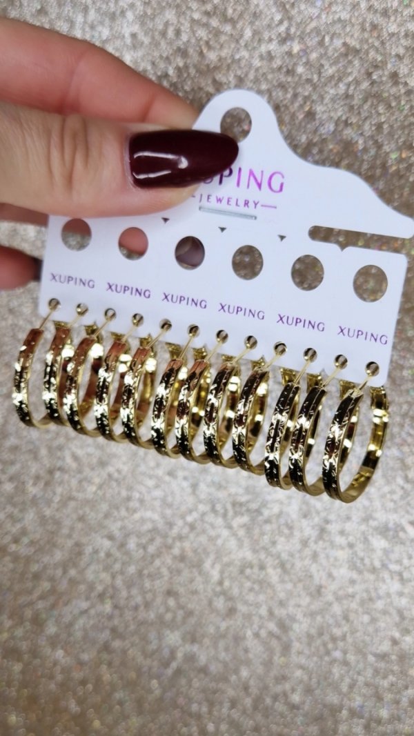 1043 Kolczyki złote pozłacane wiszące 14K Xuping 