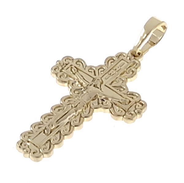 685a Złota zawieszka błyszcząca pozłacana 14k Xuping krzyż