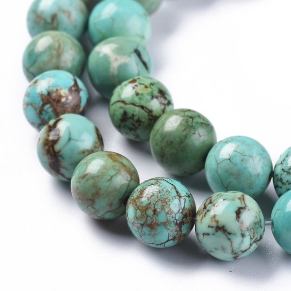 sz36 Magnezyt okrągły kamień naturalny 10mm pasmo 38cm