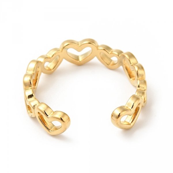 1919a Pierścionek złoty stal chirurgiczna 316L nierdzewna 19,00mm serce