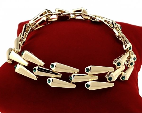 2073 Bransoletka elegancka złota 16+2+2cm pozłacana 14k Xuping cyrkonie