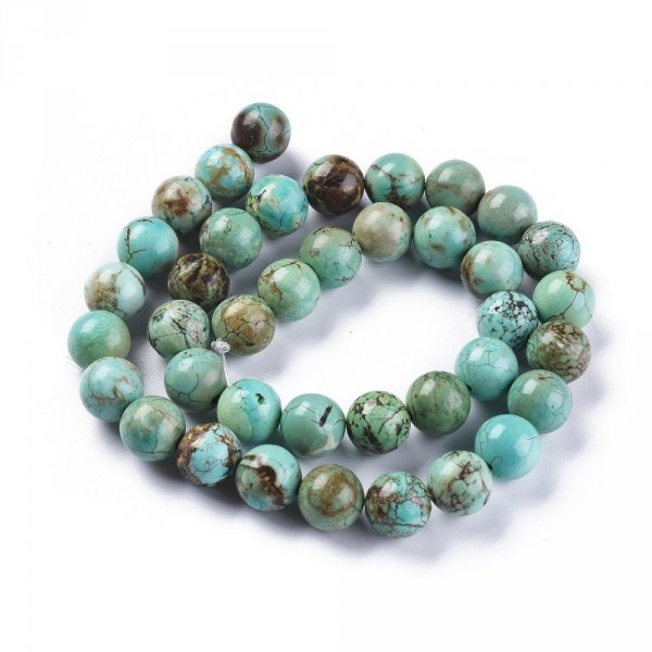 sz36 Magnezyt okrągły kamień naturalny 10mm pasmo 38cm