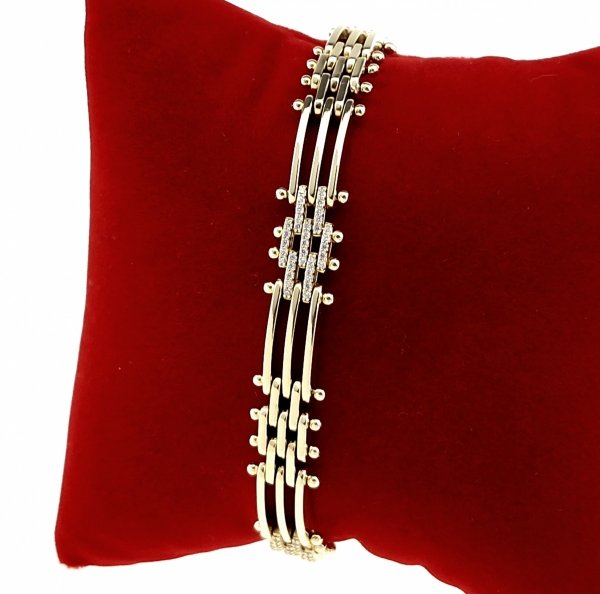 1921h Bransoletka elegancka złota 19cm pozłacana 14k Xuping cyrkonie 