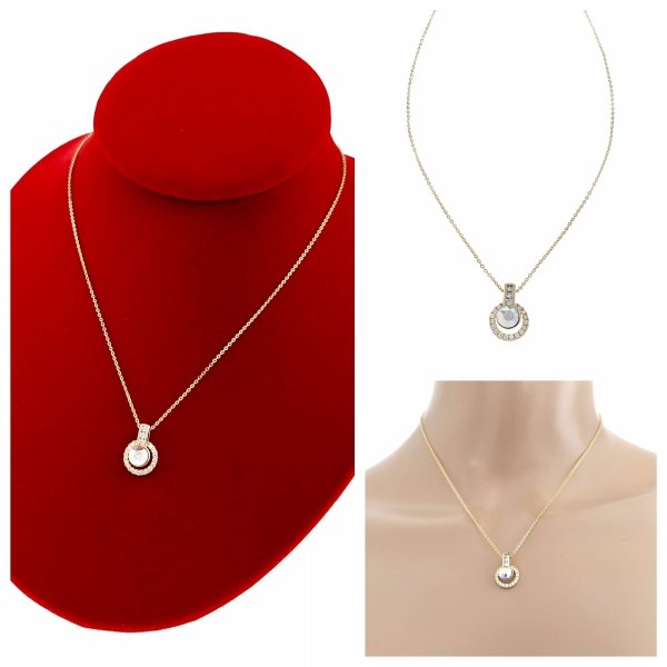 606 Złoty łańcuszek Austrian Crystal 40+5 naszyjnik pozłacany 14K Xuping